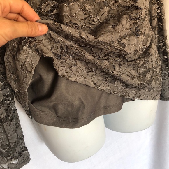 3/$33 Banana Republic Grey Lace Blouse - Picture 4 of 6